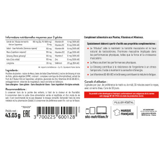 Tribulus Synergy + STC Nutrition: Force musculaire - 90 gélules
