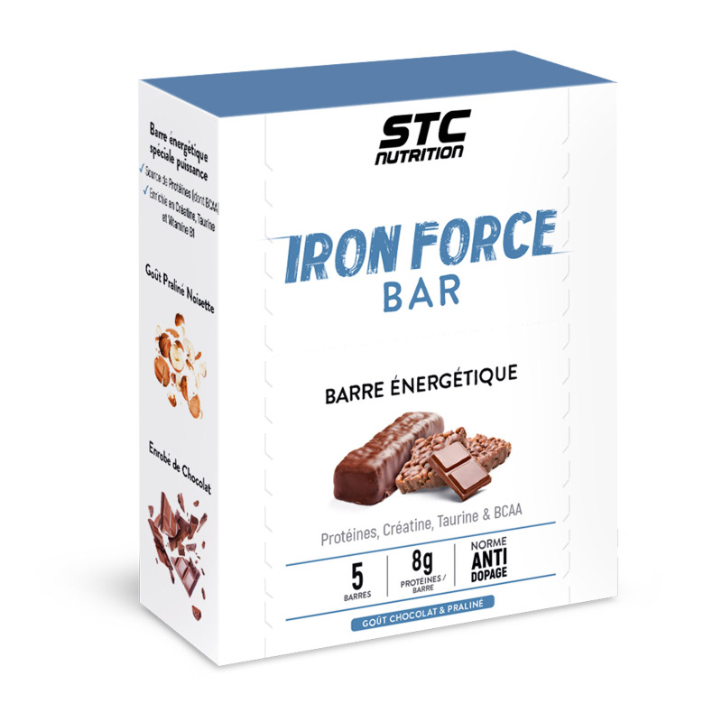 IRON FORCE BAR STC Nutrition: 5 Barres protéinées chocolat pralinée -  Sportfood Center
