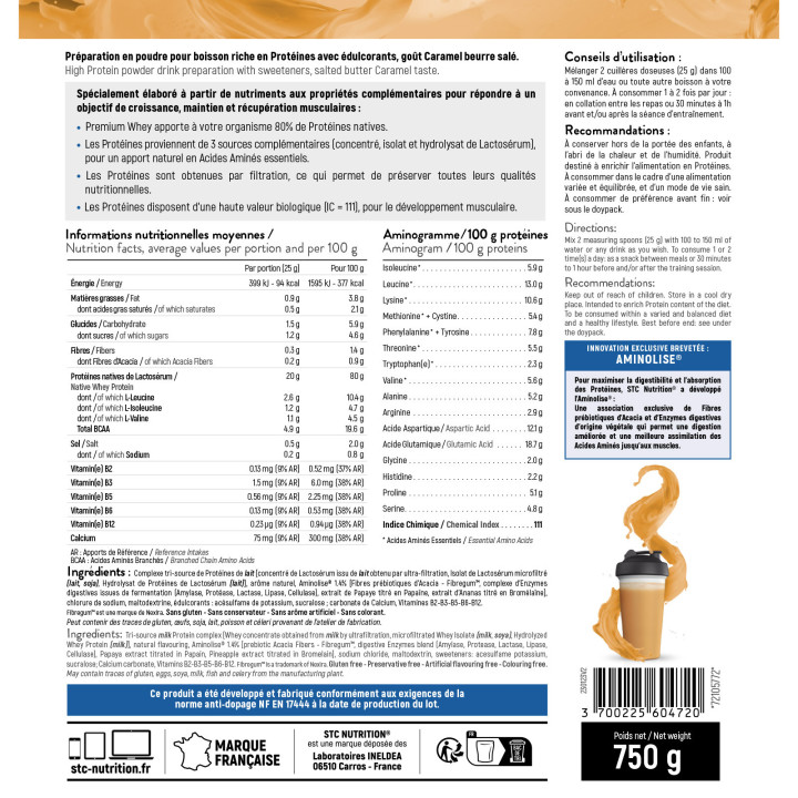 Premium Whey - Info Nut caramel - Sporfood Center