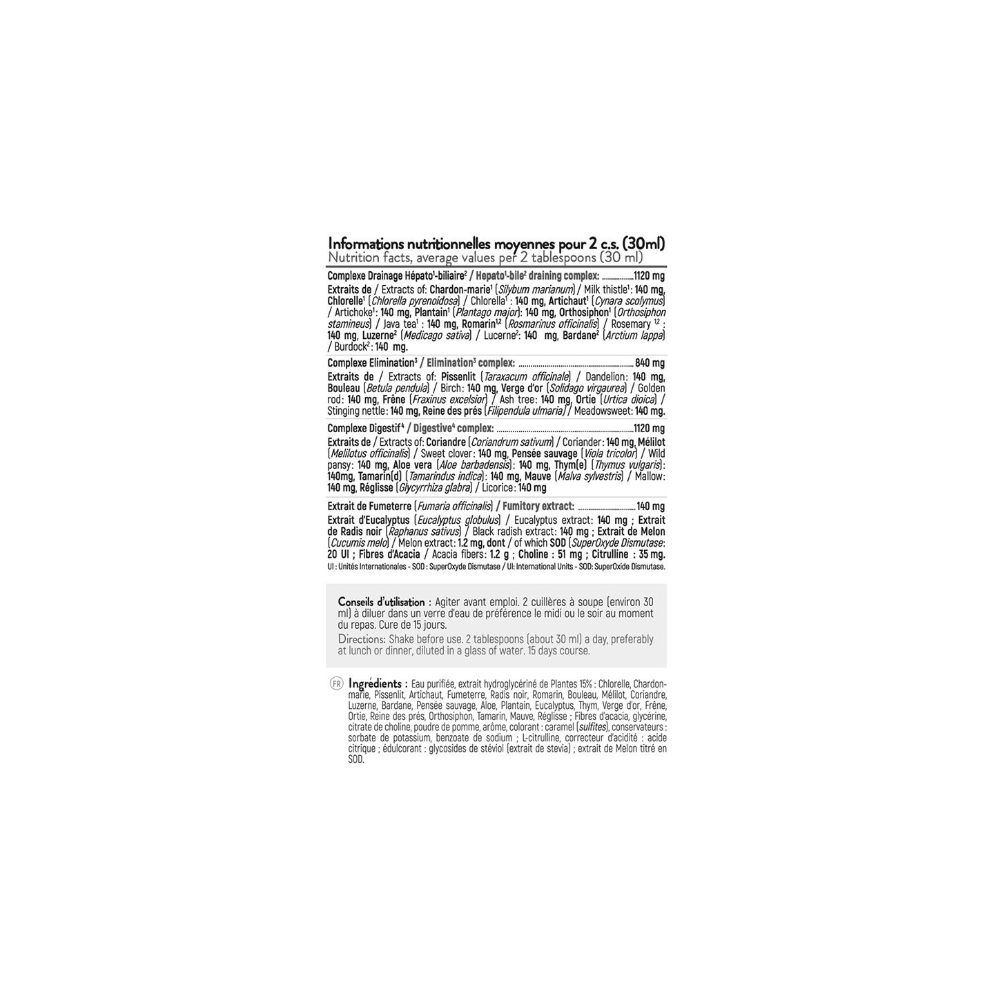 Natural Detox STC Nutrition: Elimination des toxines - Boisson 500ml